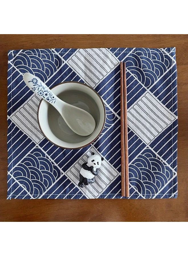 3 قطع يابانية ستايل مفرش طاولة منديل كتان حصيرة عزل حراري غطاء صندوق بينتو قماش - Image 2